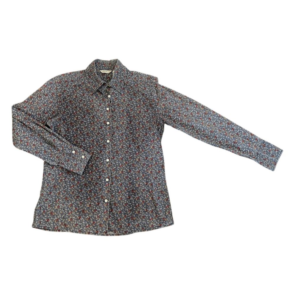 Eddie Bauer Blue Floral Button Down - Size M